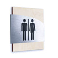 Steel Restrooms Signs Men & Women Bathroom Signs Natural wood Bsign - Photo #6
