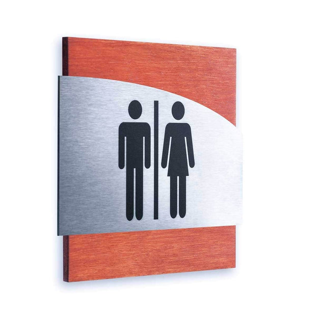 Steel Restrooms Signs Men & Women Bathroom Signs Redwood Bsign