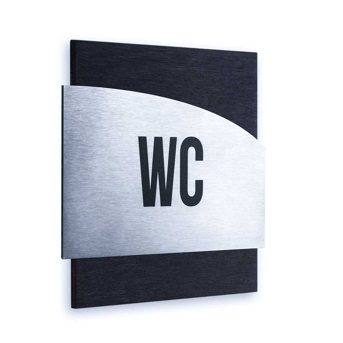 Steel WC Sign of Restroom Bathroom Signs Dark Wenge Bsign