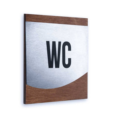 Steel All Gender WC Door Signs Bathroom Signs Indian Rosewood Bsign