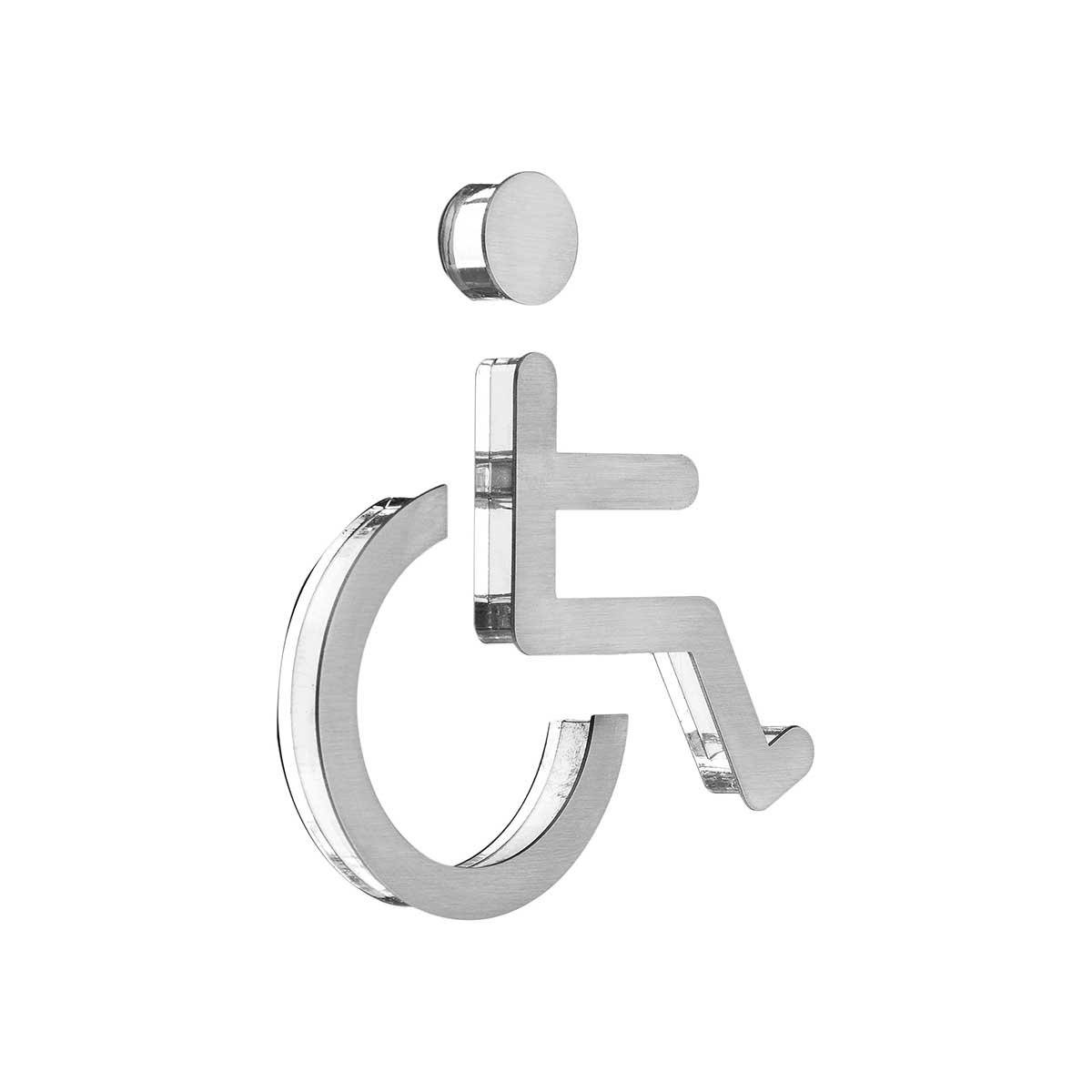 Wheelchair Restroom Steel Sign Bathroom Signs clear acrylic glass and stainless steel Bsign