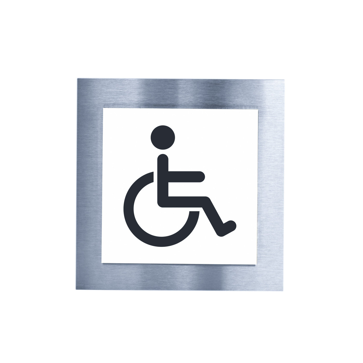 Steel Wheelchair Toilet Bathroom Sign Bathroom Signs white / black pictogram Bsign