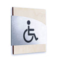 Steel Wheelchairs Wign for Restroom Doors Bathroom Signs Natural wood Bsign - Photo #6