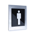Steel Bathrooms Door Signs for Man black / white pictogram Bsign - Photo #1