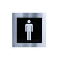 Steel Bathrooms Door Signs for Man black / white pictogram Bsign - Photo #3