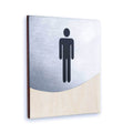 Interior Men Sign of Restroom Bathroom Signs Natural wood Bsign - Photo #6