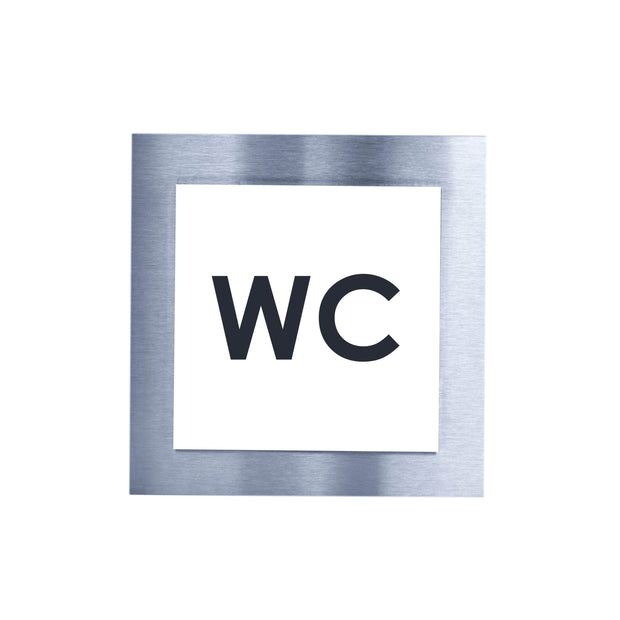 Steel WC Sign for Bathroom Bathroom Signs white / black letters Bsign