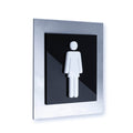 Steel Women Restroom Signs Bathroom Signs black / white pictogram Bsign - Photo #1