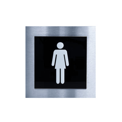 Steel Women Restroom Signs Bathroom Signs black / white pictogram Bsign