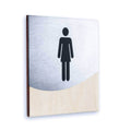 Woman Interior Sign for Restroom Bathroom Signs Natural wood Bsign - Photo #6