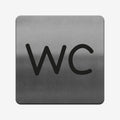 WC - Stainless Steel Sign Bathroom Signs square Bsign - Photo #1