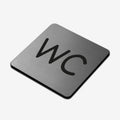 WC - Stainless Steel Sign Bathroom Signs square Bsign - Photo #2