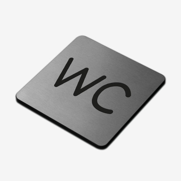 WC - Stainless Steel Sign Bathroom Signs square Bsign