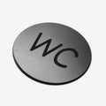 WC - Stainless Steel Sign Bathroom Signs circle Bsign - Photo #4