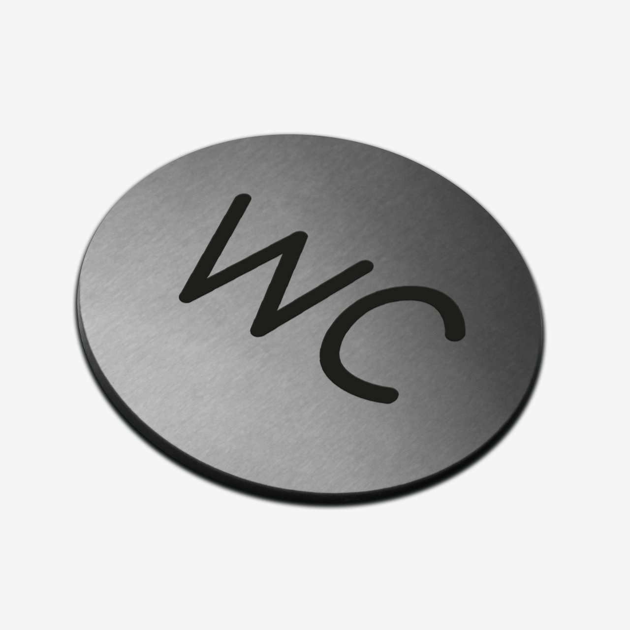 WC - Stainless Steel Sign Bathroom Signs circle Bsign