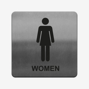 Woman WC - Stainless Steel Sign Bathroom Signs square Bsign