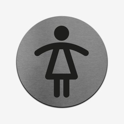 Women Toilet - Stainless Steel Sign Bathroom Signs circle Bsign