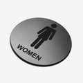 Woman WC - Stainless Steel Sign Bathroom Signs circle Bsign - Photo #4