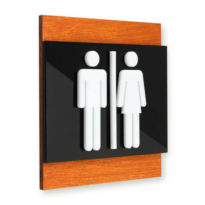 Wood All Gender Bathroom Signs Mounting Instructions Bsign