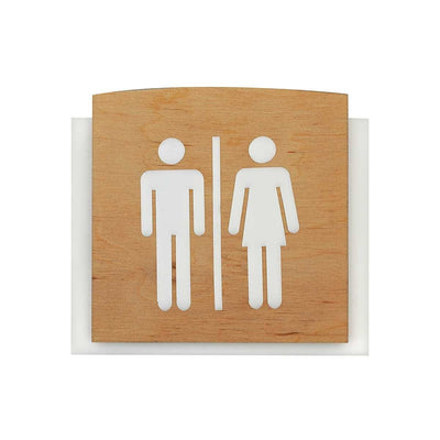 Wood All Gender Signs for Bathroom Bathroom Signs Natural wood Bsign