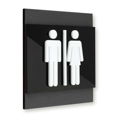 Wood All Gender Bathroom Signs Dark Wenge Bsign