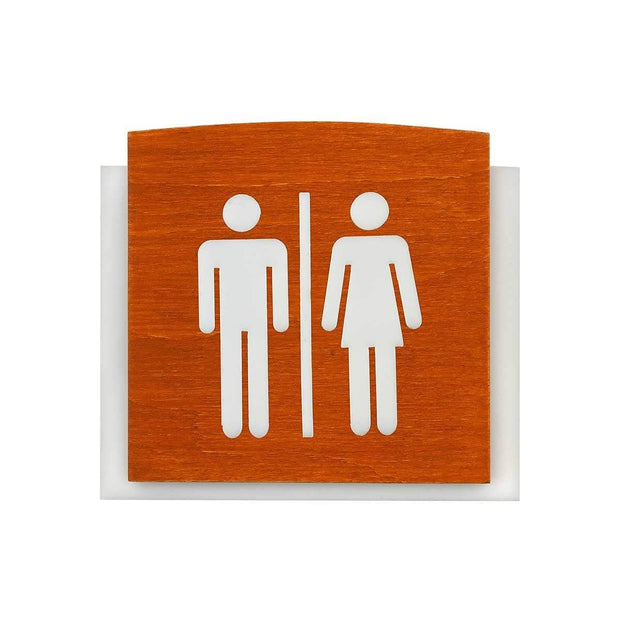 Wood All Gender Signs for Bathroom Bathroom Signs Walhunt Bsign