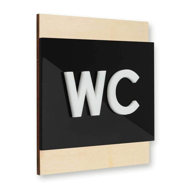 Wood Restroom WC Sign Bathroom Signs Natural wood Bsign