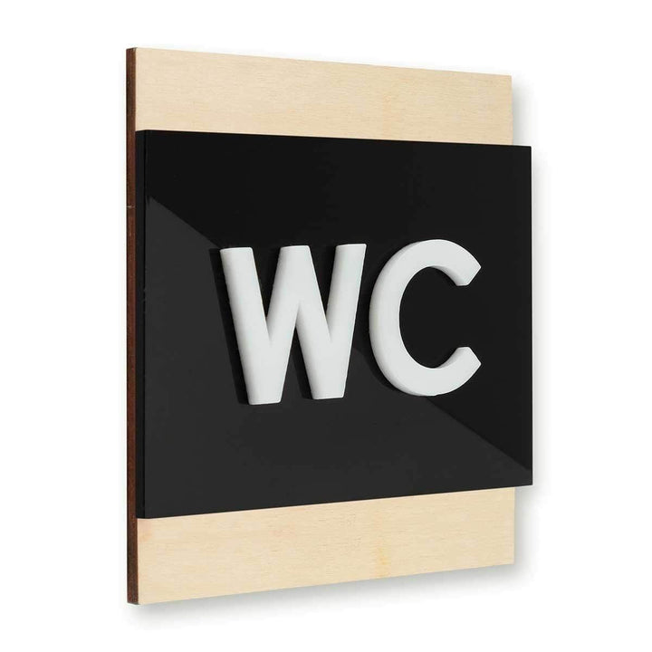Wood Restroom WC Sign Bathroom Signs Natural wood Bsign