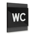 Wood Restroom WC Sign Bathroom Signs Anthracite Gray Bsign - Photo #5