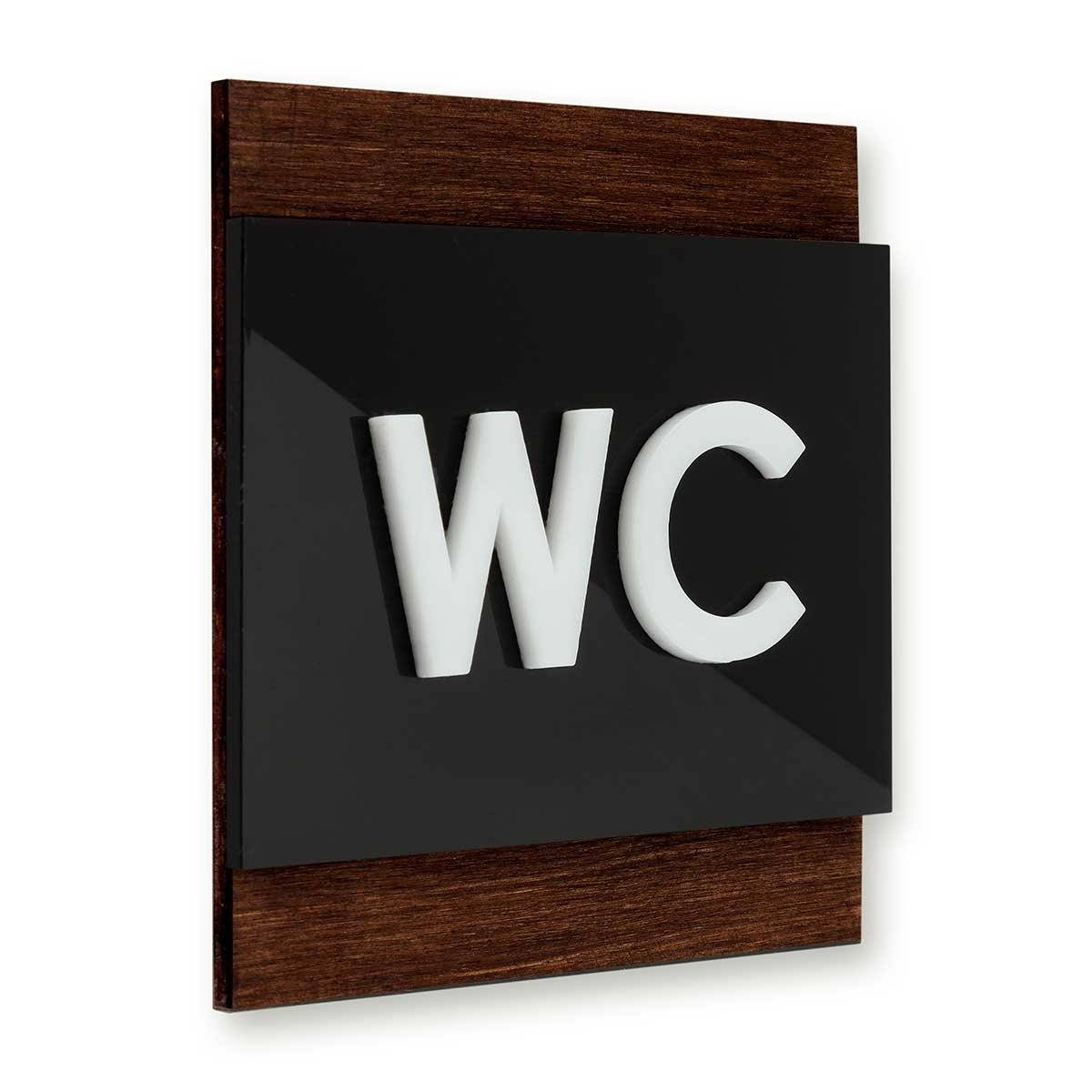 Wood Restroom WC Sign Bathroom Signs Indian Rosewood Bsign