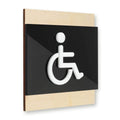 Interior Wheelchair Bathroom Door Sign Bathroom Signs Natural wood Bsign - Photo #7