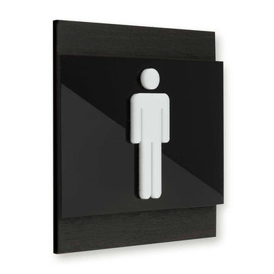 Wood Restroom Sign for Man Bathroom Signs Dark Wenge Bsign