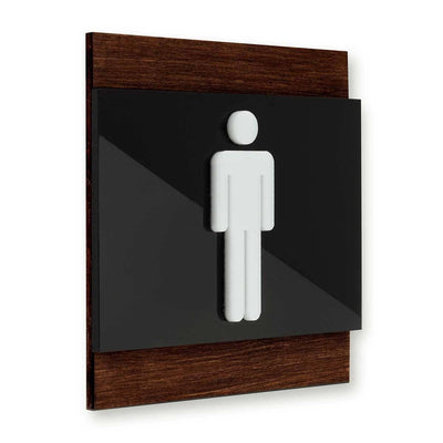 Wood Restroom Sign for Man Bathroom Signs Indian Rosewood Bsign