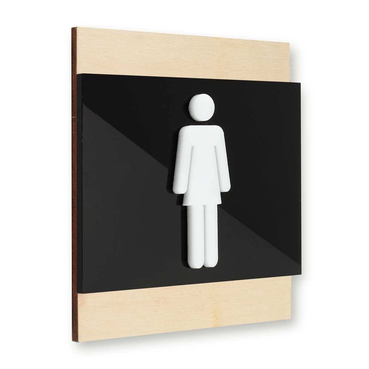 Woman Wood Signs for Bathroom Bathroom Signs Natural wood Bsign