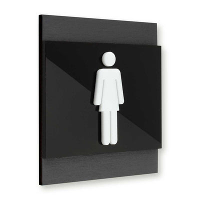 Woman Wood Signs for Bathroom Bathroom Signs Anthracite Gray Bsign