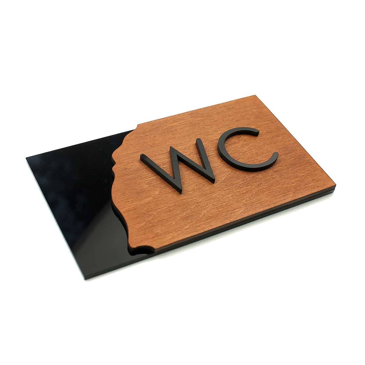 Wood WC Sign for Restroom Bathroom Signs Walhunt Bsign