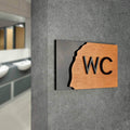 Wood WC Sign for Restroom Bathroom Signs Walhunt Bsign - Photo #2