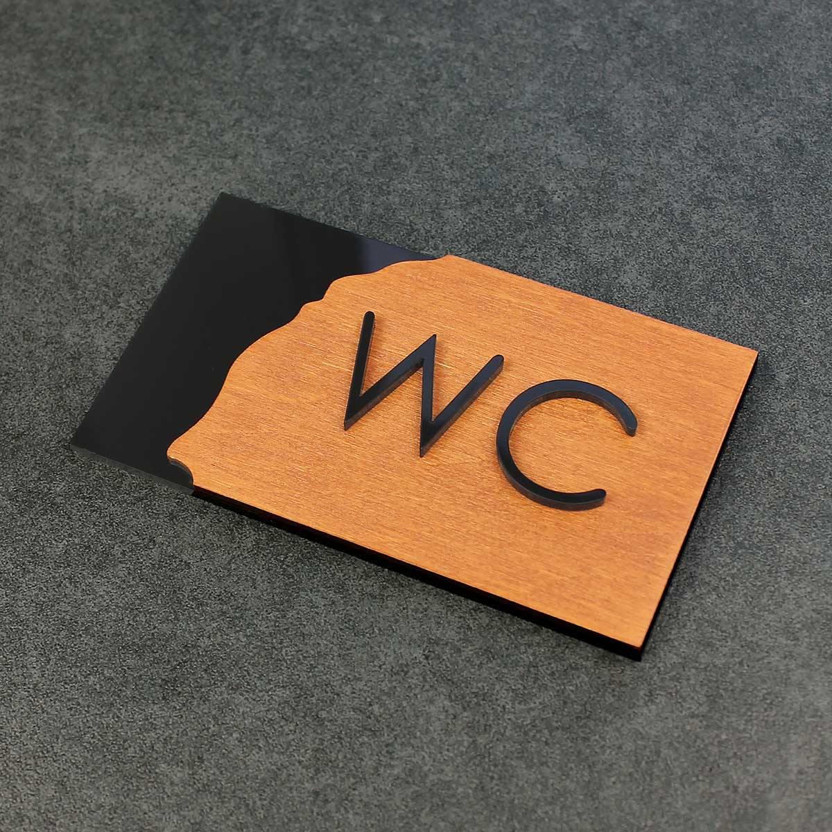 Wood WC Sign for Restroom Bathroom Signs Walhunt Bsign