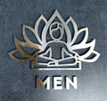Yoga Men Restroom Sign Bathroom Signs clear acrylic glass and stainless steel Bsign - Photo #1