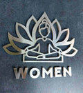 Yoga Women Restroom Sign Bathroom Signs clear acrylic glass and stainless steel Bsign - Photo #1