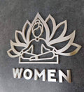 Yoga Women Restroom Sign Bathroom Signs clear acrylic glass and stainless steel Bsign - Photo #2