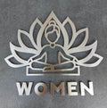 Yoga Women Restroom Sign Bathroom Signs clear acrylic glass and stainless steel Bsign - Photo #3