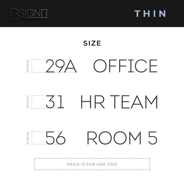 Акриловые цифры на дверь — «Thin» дизайн (цена за один символ)