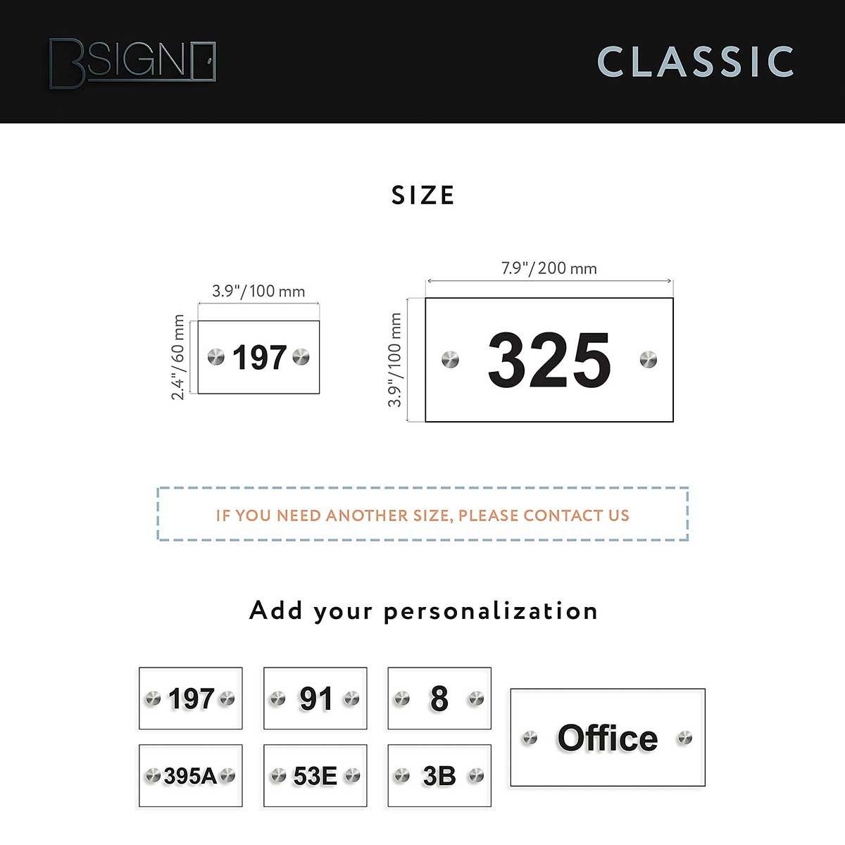 Hotel Acrylic Door Numbers Door Numbers Size Bsign