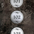 Elegant Room Door Numbers black base / white print Bsign - Photo #2