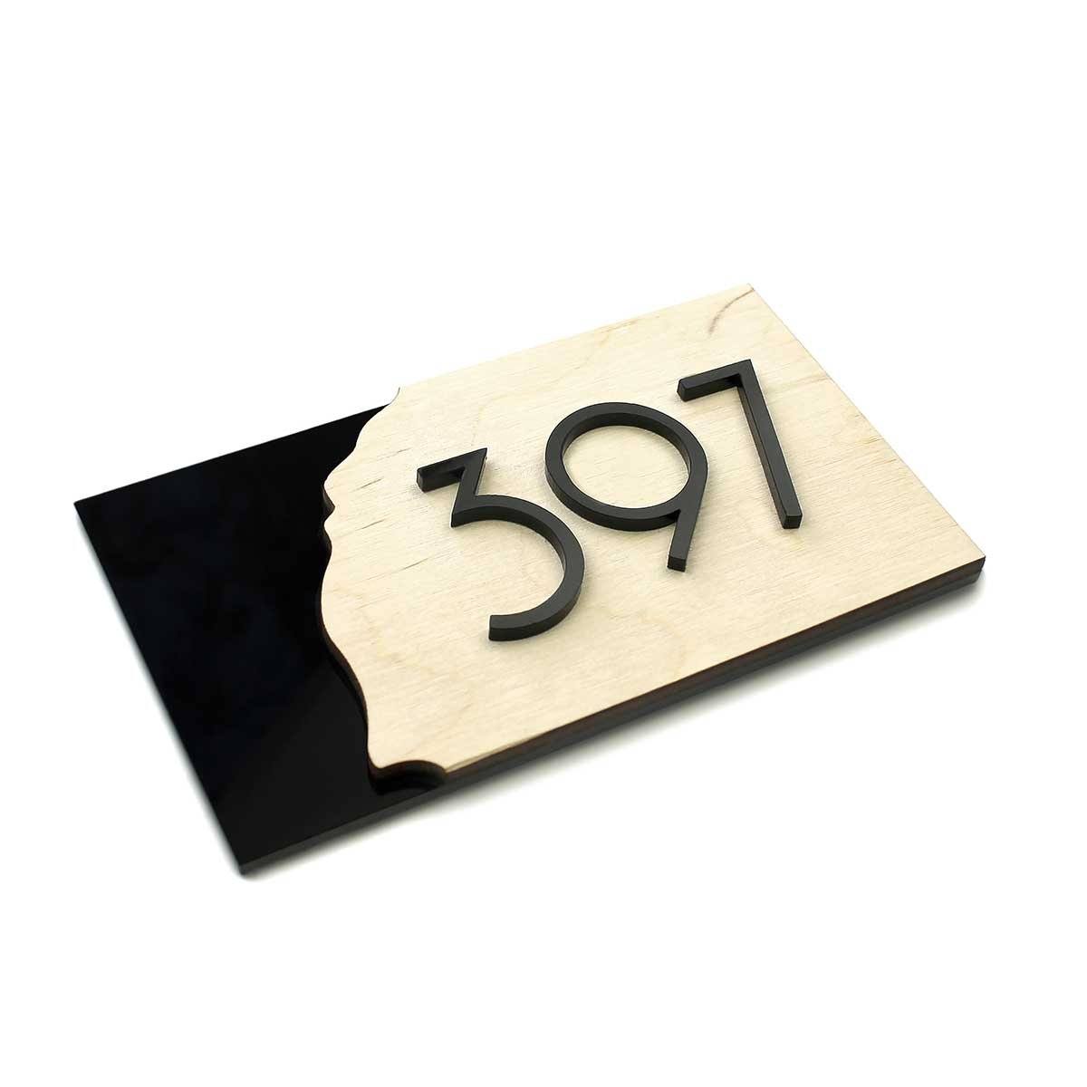 Wood Door Numbers Natural wood Bsign