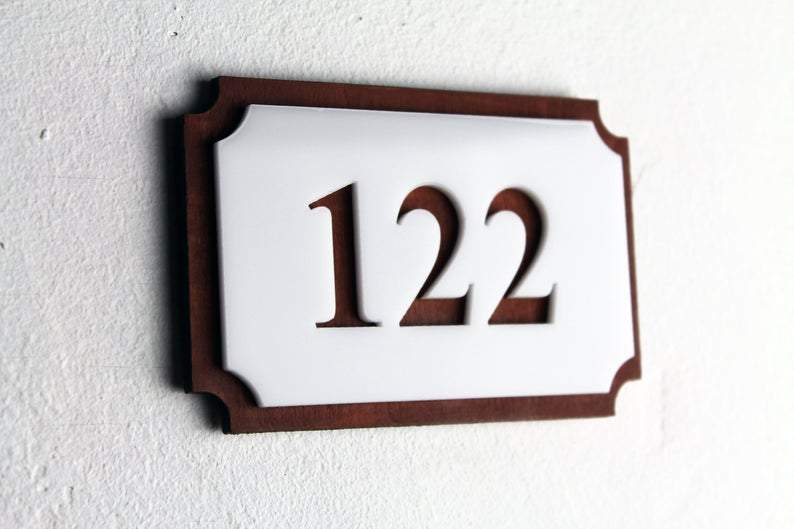 Wood Room Numbers Door Numbers horizontal Bsign