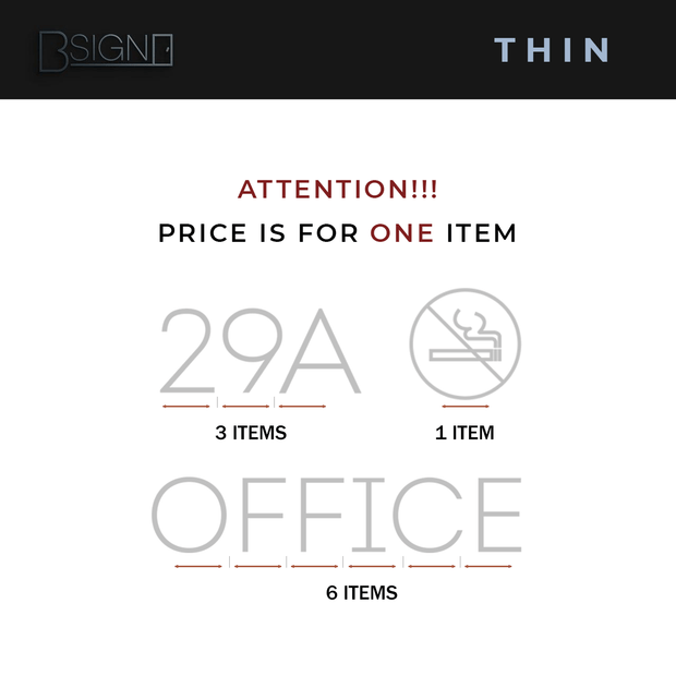Акриловые буквы на стену — «Thin» дизайн (цена за один символ)