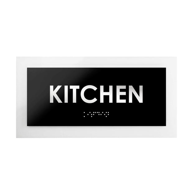 Акриловая табличка на дверь «Кухня» со шрифтом Брайля — «Simple» дизайн