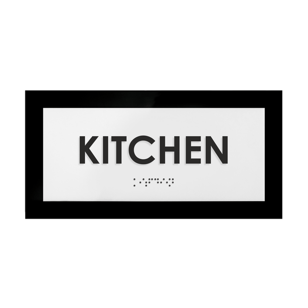 Акриловая табличка на дверь «Кухня» со шрифтом Брайля — «Simple» дизайн